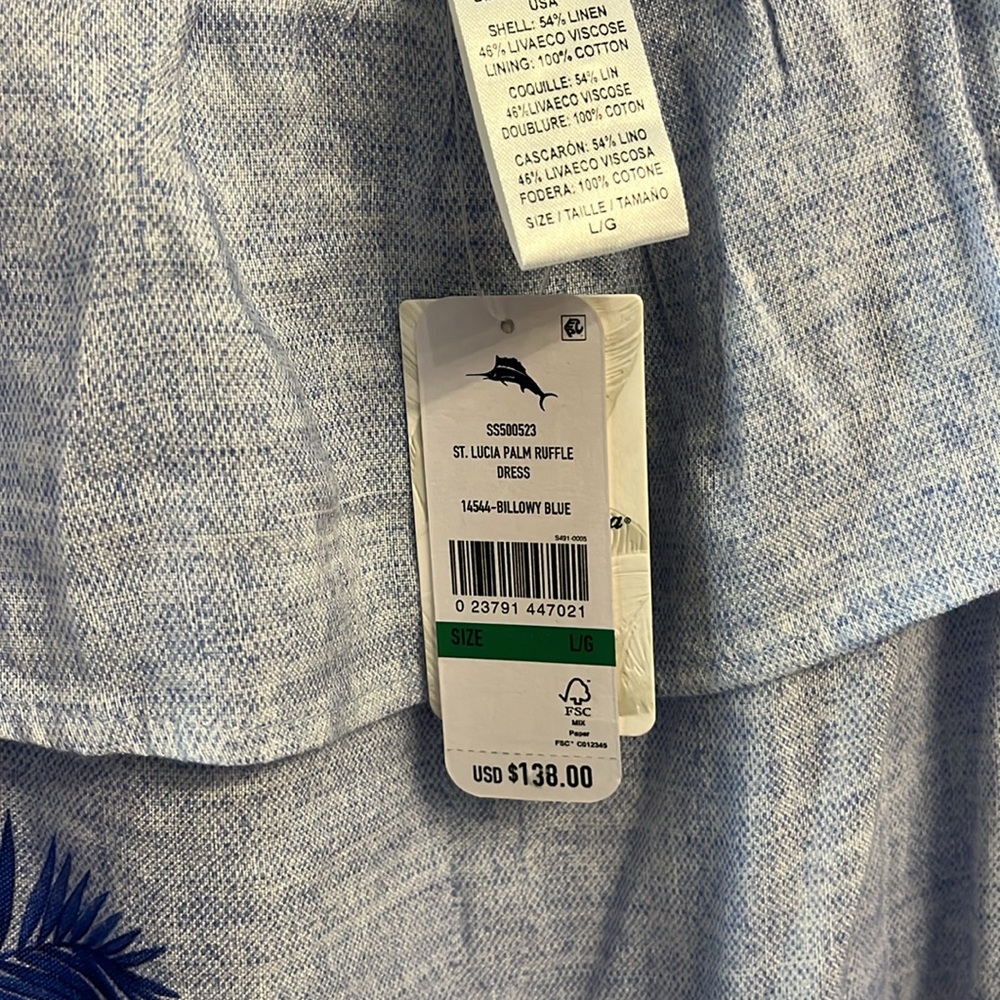 NWT TOMMY BAHAMA Floral Blue DRESS - Picture 3 of 6